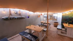 dixies restaurant view of outside under tents area called ben's boma