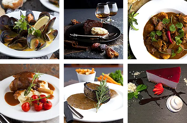 inset gallery of food images